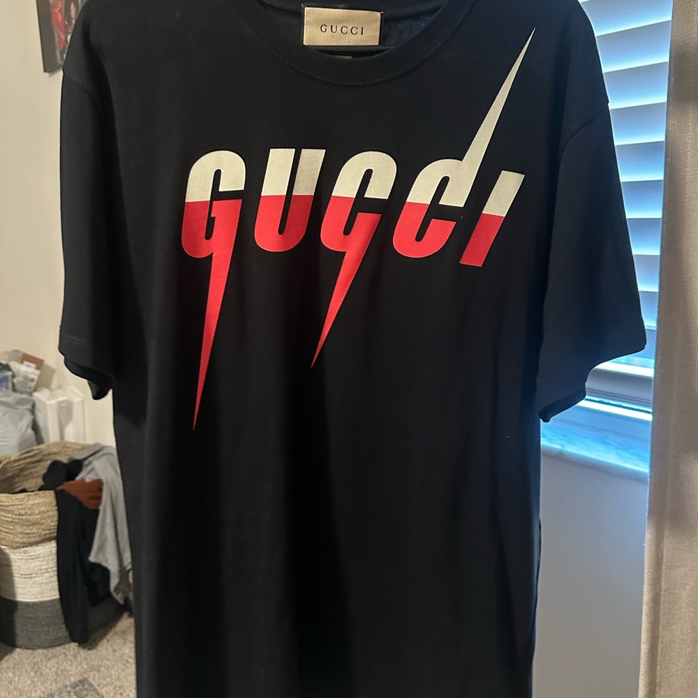 Gucci Black Tee with Red Accents